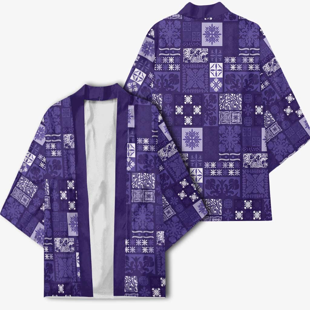 Vintage Hawaiian Quilting Patterns Kimono Purple Style Tribal Fabric Patchwork - Polynesian Pride