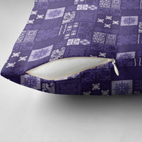 Vintage Hawaiian Quilting Patterns Pillow Cover Purple Style Tribal Fabric Patchwork - Polynesian Pride