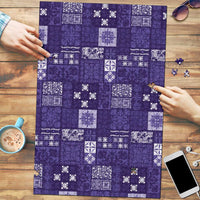 Vintage Hawaiian Quilting Patterns Puzzle Purple Style Tribal Fabric Patchwork - Polynesian Pride