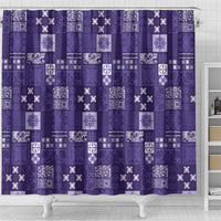 Vintage Hawaiian Quilting Patterns Shower Curtain Purple Style Tribal Fabric Patchwork - Polynesian Pride