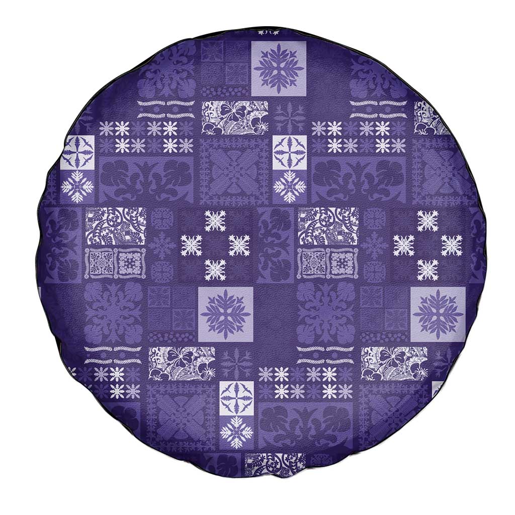 Vintage Hawaiian Quilting Patterns Spare Tire Cover Purple Style Tribal Fabric Patchwork - Polynesian Pride