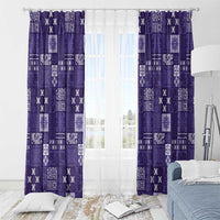 Vintage Hawaiian Quilting Patterns Window Curtain Purple Style Tribal Fabric Patchwork - Polynesian Pride