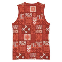 Vintage Hawaiian Quilting Patterns Basketball Jersey Red Style Tribal Fabric Patchwork - Polynesian Pride