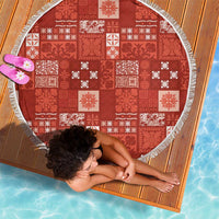 Vintage Hawaiian Quilting Patterns Beach Blanket Red Style Tribal Fabric Patchwork - Polynesian Pride