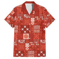 Vintage Hawaiian Quilting Patterns Hawaiian Shirt Red Style Tribal Fabric Patchwork - Polynesian Pride