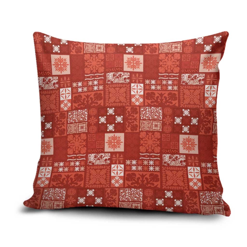 Vintage Hawaiian Quilting Patterns Pillow Cover Red Style Tribal Fabric Patchwork - Polynesian Pride