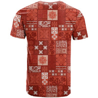 Vintage Hawaiian Quilting Patterns T Shirt Red Style Tribal Fabric Patchwork - Polynesian Pride