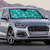 Vintage Hawaiian Quilting Patterns Auto Sun Shade Turquoise Style Tribal Fabric Patchwork - Polynesian Pride