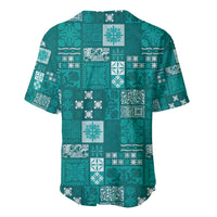 Vintage Hawaiian Quilting Patterns Baseball Jersey Turquoise Style Tribal Fabric Patchwork - Polynesian Pride