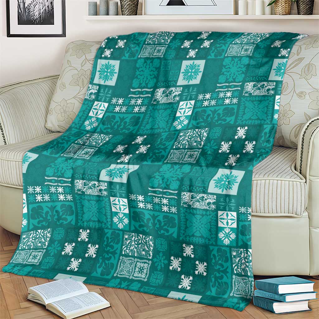 Vintage Hawaiian Quilting Patterns Blanket Turquoise Style Tribal Fabric Patchwork - Polynesian Pride