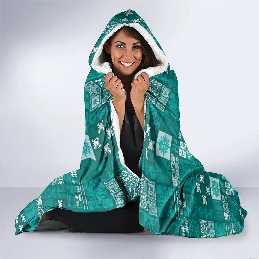 Vintage Hawaiian Quilting Patterns Hooded Blanket Turquoise Style Tribal Fabric Patchwork - Polynesian Pride