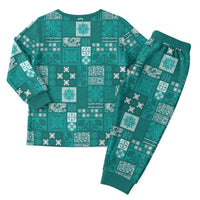 Vintage Hawaiian Quilting Patterns Christmas Pajama Set Turquoise Style Tribal Fabric Patchwork - Polynesian Pride