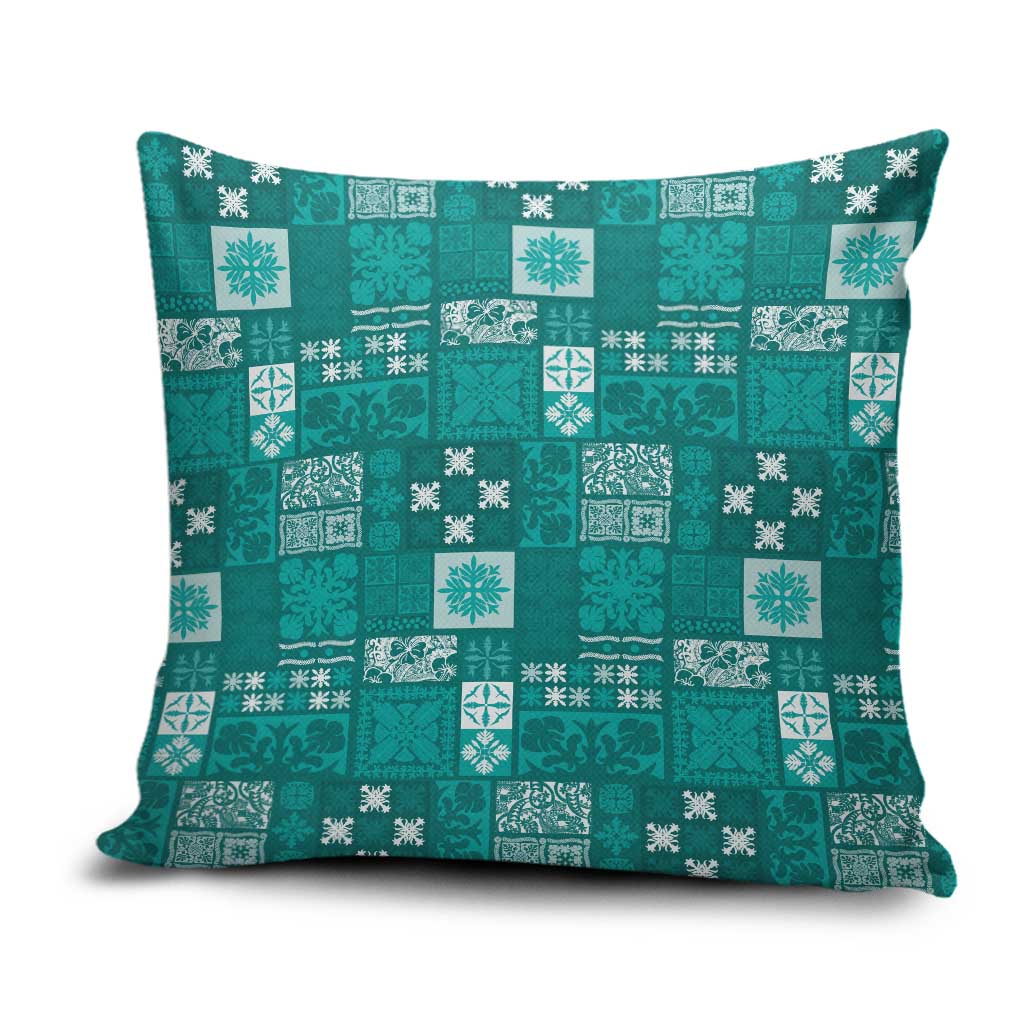 Vintage Hawaiian Quilting Patterns Pillow Cover Turquoise Style Tribal Fabric Patchwork - Polynesian Pride