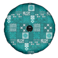 Vintage Hawaiian Quilting Patterns Spare Tire Cover Turquoise Style Tribal Fabric Patchwork - Polynesian Pride