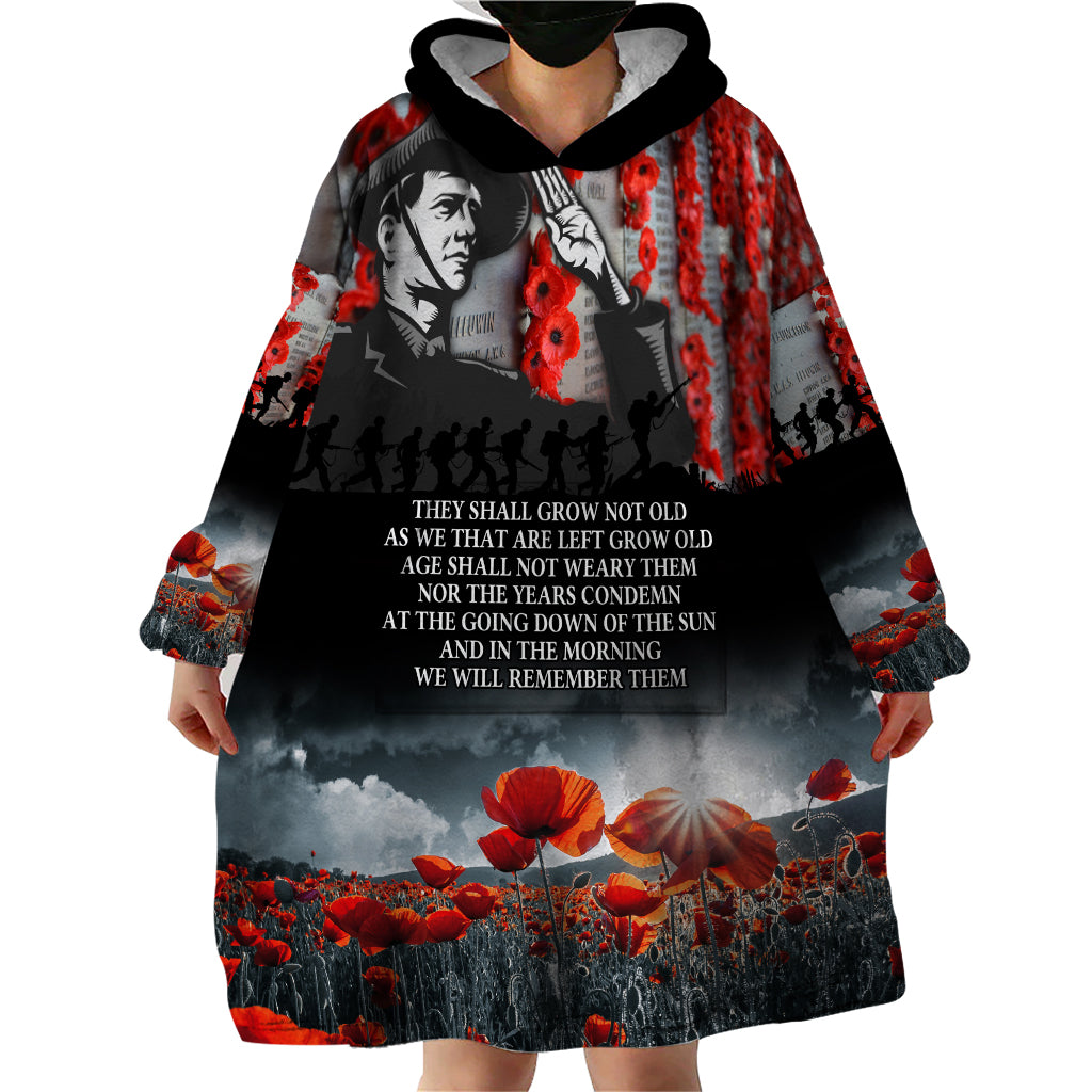 ANZAC DAY Heroes Of The Gallipoli Wearable Blanket Hoodie LT9 - Polynesian Pride