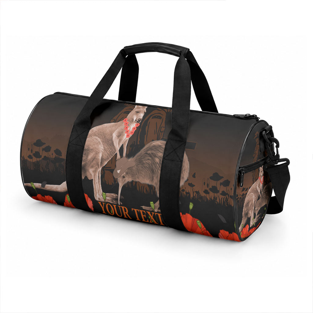 Kangaroo and Kiwi Bird ANZAC Day Custom Duffle Bag Soldier Style LT9 - Polynesian Pride