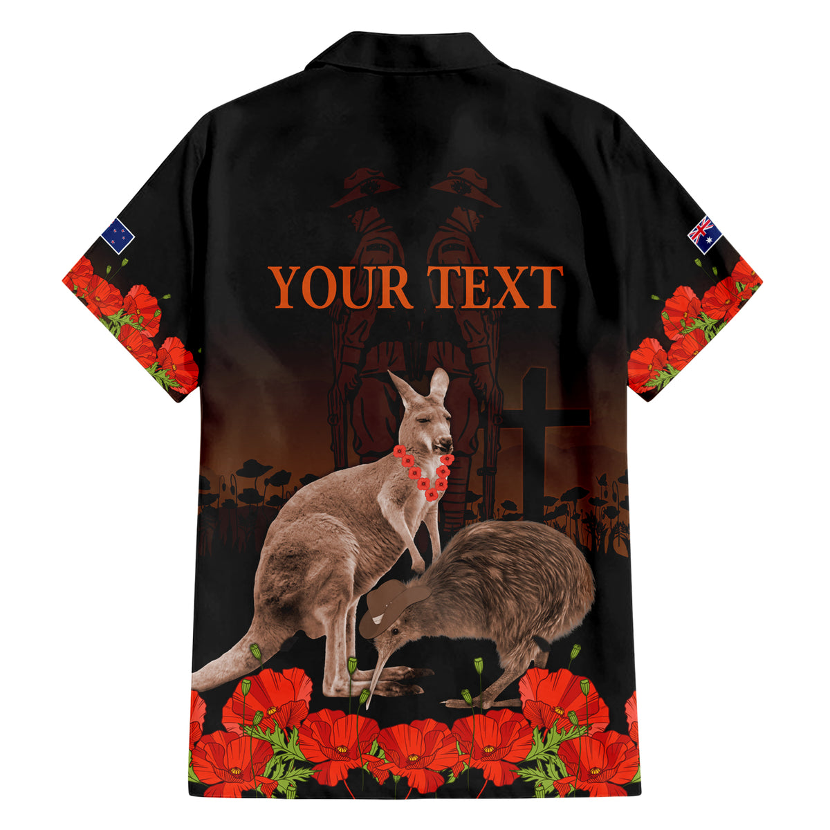 Kangaroo and Kiwi Bird ANZAC Day Custom Hawaiian Shirt Soldier Style LT9 - Polynesian Pride