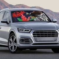 American Samoa Bald Eagle Personalized Auto Sun Shade Samoa Muamua Le Atua - Polynesian Pride