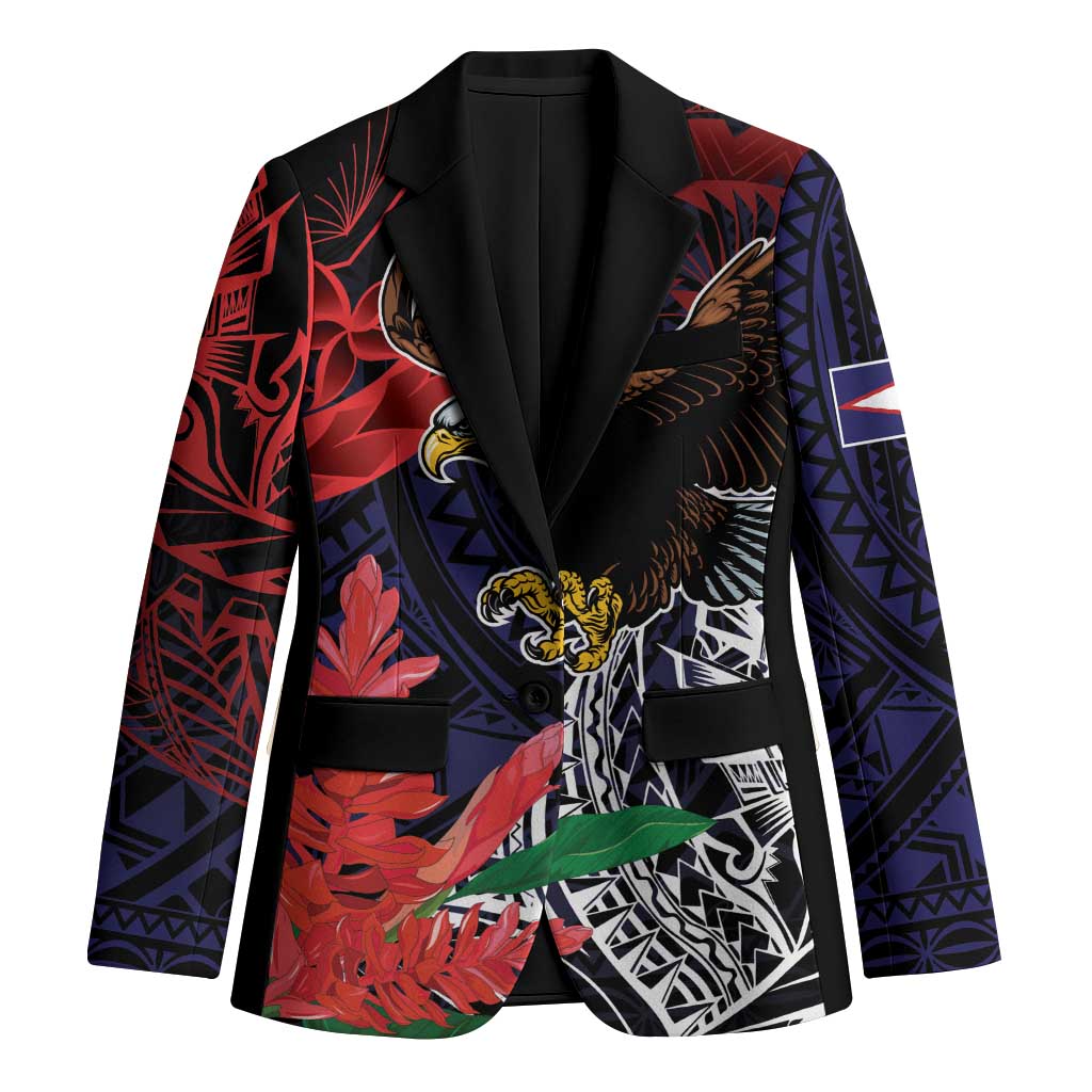 American Samoa Bald Eagle Personalized Blazer Samoa Muamua Le Atua - Polynesian Pride