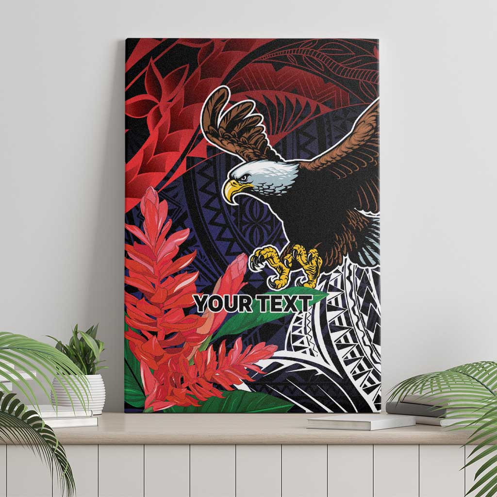 American Samoa Bald Eagle Personalized Canvas Wall Art Samoa Muamua Le Atua