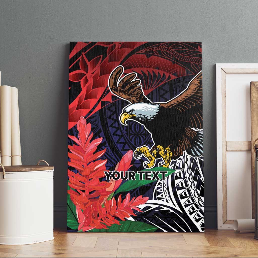 American Samoa Bald Eagle Personalized Canvas Wall Art Samoa Muamua Le Atua