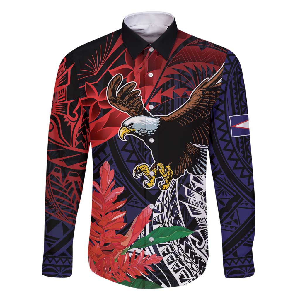 American Samoa Bald Eagle Personalized Family Matching Long Sleeve Bodycon Dress and Hawaiian Shirt Samoa Muamua Le Atua