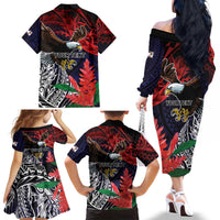 American Samoa Bald Eagle Personalized Family Matching Off The Shoulder Long Sleeve Dress and Hawaiian Shirt Samoa Muamua Le Atua