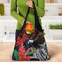 American Samoa Bald Eagle Personalized Grocery Bag Samoa Muamua Le Atua