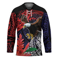 American Samoa Bald Eagle Personalized Hockey Jersey Samoa Muamua Le Atua - Polynesian Pride