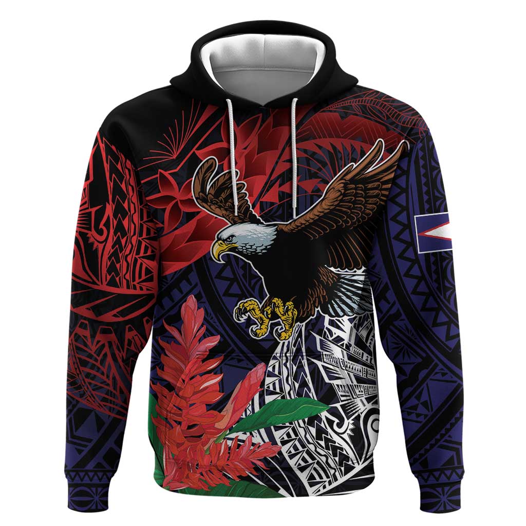 American Samoa Bald Eagle Personalized Hoodie Samoa Muamua Le Atua
