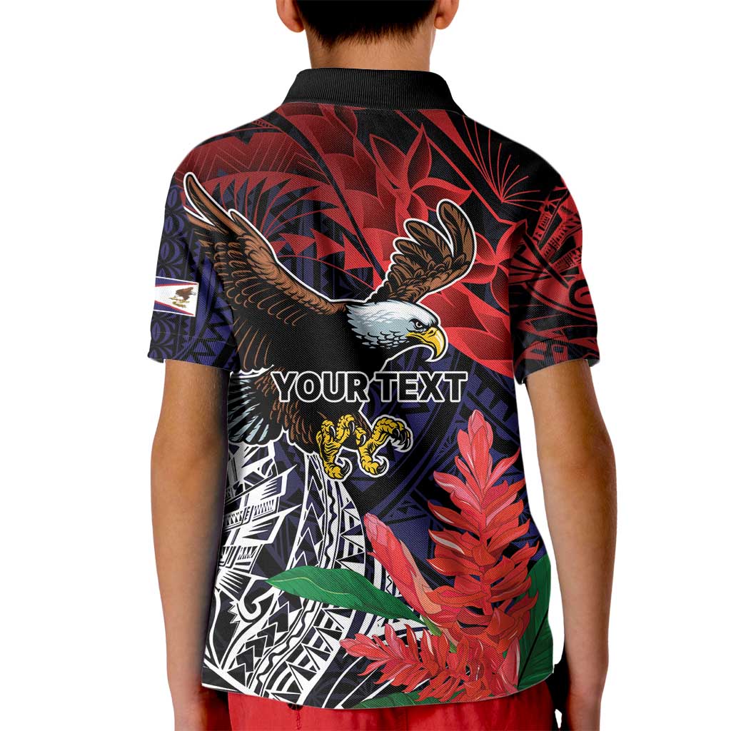 American Samoa Bald Eagle Personalized Kid Polo Shirt Samoa Muamua Le Atua