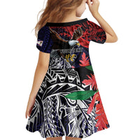 American Samoa Bald Eagle Personalized Kid Short Sleeve Dress Samoa Muamua Le Atua