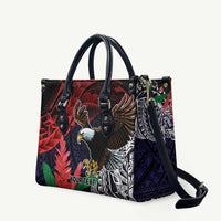 American Samoa Bald Eagle Personalized Leather Bag Samoa Muamua Le Atua - Polynesian Pride