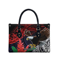 American Samoa Bald Eagle Personalized Leather Bag Samoa Muamua Le Atua - Polynesian Pride