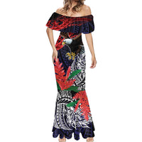 American Samoa Bald Eagle Personalized Mermaid Dress Samoa Muamua Le Atua