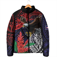American Samoa Bald Eagle Personalized Padded Jacket Samoa Muamua Le Atua - Polynesian Pride