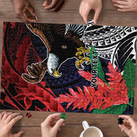 American Samoa Bald Eagle Personalized Puzzle Samoa Muamua Le Atua - Polynesian Pride