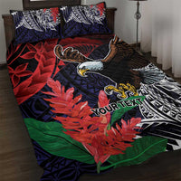 American Samoa Bald Eagle Personalized Quilt Bed Set Samoa Muamua Le Atua