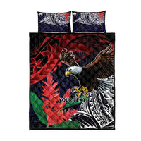 American Samoa Bald Eagle Personalized Quilt Bed Set Samoa Muamua Le Atua