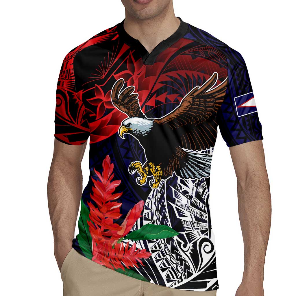 American Samoa Bald Eagle Personalized Rugby Jersey Samoa Muamua Le Atua