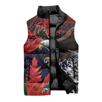 American Samoa Bald Eagle Personalized Sleeveless Puffer Jacket Samoa Muamua Le Atua - Polynesian Pride