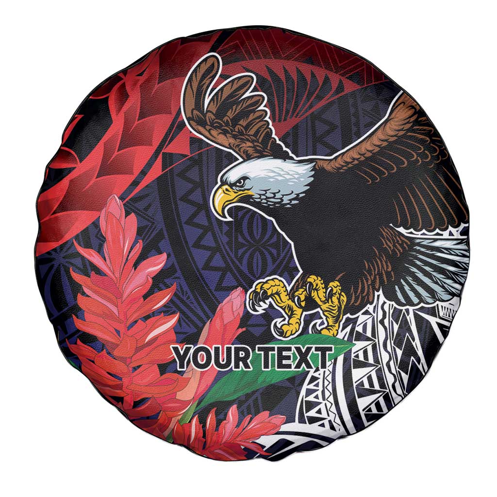 American Samoa Bald Eagle Personalized Spare Tire Cover Samoa Muamua Le Atua