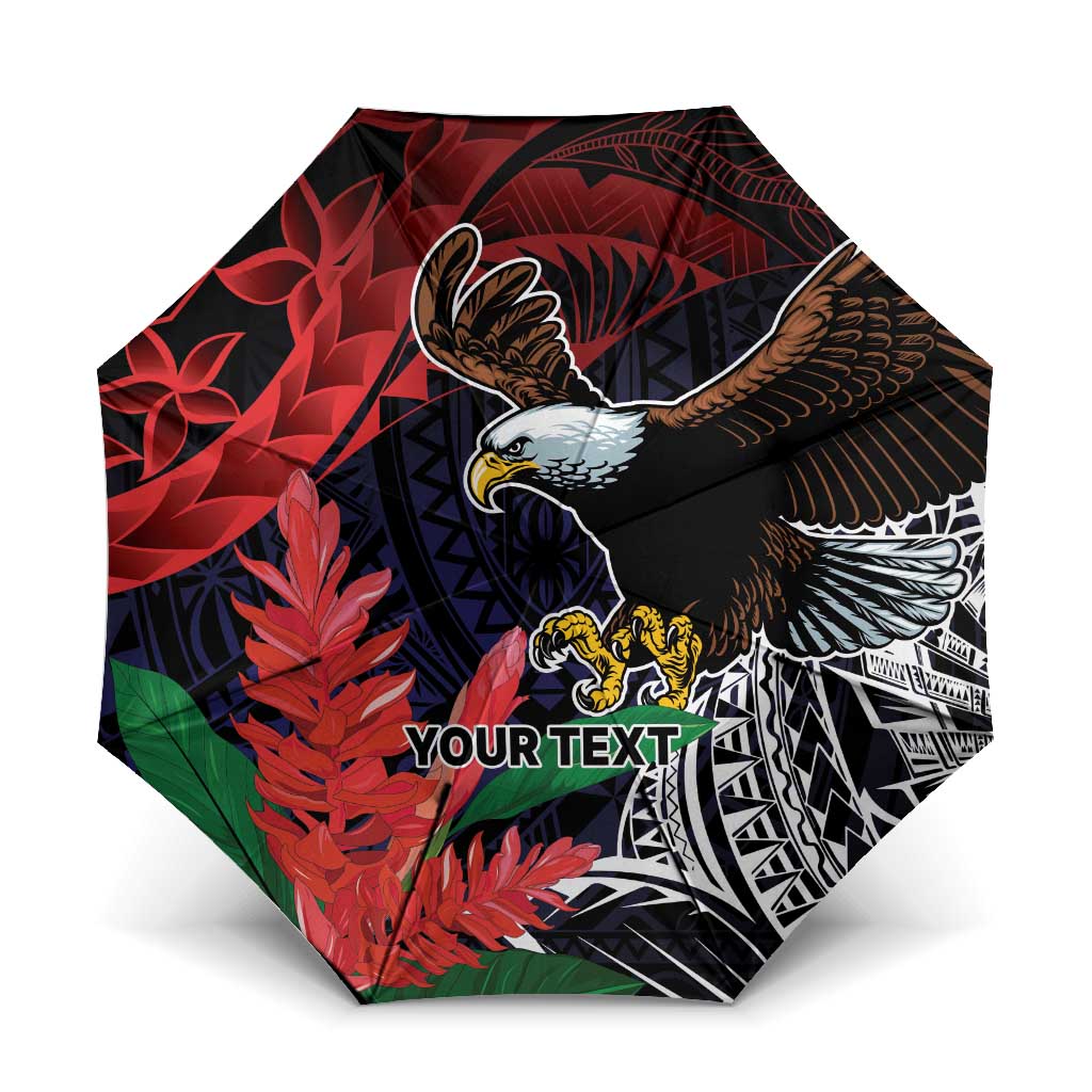 American Samoa Bald Eagle Personalized Umbrella Samoa Muamua Le Atua - Polynesian Pride