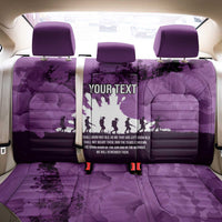 Anzac Day Gallipoli Personalised Back Car Seat Cover Purple Poppy Flowers