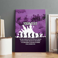 Anzac Day Gallipoli Personalised Canvas Wall Art Purple Poppy Flowers