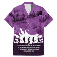 Anzac Day Gallipoli Personalised Family Matching Mermaid Dress and Hawaiian Shirt Purple Poppy Flowers
