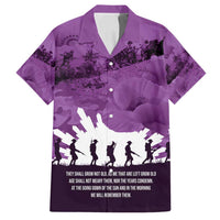 Anzac Day Gallipoli Personalised Family Matching Puletasi and Hawaiian Shirt Purple Poppy Flowers
