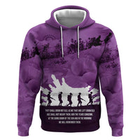 Anzac Day Gallipoli Personalised Hoodie Purple Poppy Flowers