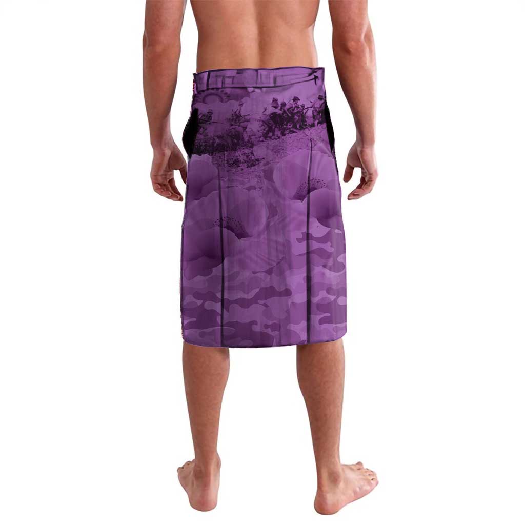 Anzac Day Gallipoli Personalised Lavalava Purple Poppy Flowers