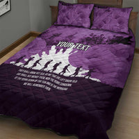 Anzac Day Gallipoli Personalised Quilt Bed Set Purple Poppy Flowers